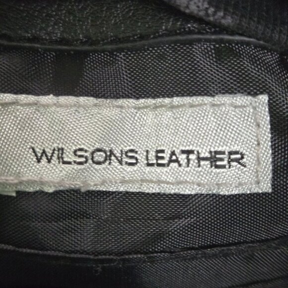 Wilson Leather Ellie V Cinched Black Leather Hobo Bag Silver Buckles 14"x10"x3" - Picture 8 of 8